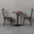 Contemporary Industrial Leather Wood Iron Square X Shape Back Dining Chair & Table Set For Dining Room