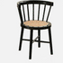 Traditional Chinese Bent Round Rattan Solid Wood Dining Chair Backrest Armless For Dining Room