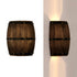 Traditional Rustic Wood Wine Barrel Design 1-Light Wall Sconce Lamp For Dining Room