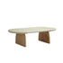 Modern Minimalist Solid Wood Round Edge Rectangular Coffee Table For Living Room