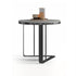 Modern Simplicity Round Triangle Base Slate Metal End Table For Living Room