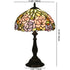 Traditional Tiffany Rose Flower Stained Glass Dome 1-Light Table Lamp For Bedroom