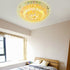 Contemporary Creative Round Irregular Shell Stained Glass 2/3/4 Light Flush Mount Ceiling Light For Living Room