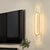 Modern Simplicity Imitation Wood Grain Edging Acrylic Grille Ellipse Shade LED Wall Sconce Lamp For Living Room