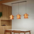 Traditional Japanese Resin Iron Copper House Cylinder 1/3 Light Island Light Chandelier For Dining Room