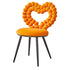 Contemporary Scandinavian Velvet Sponge Metal Heart Ball Round Vanity Stool Backrest For Bedroom