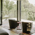 Modern Minimalist Ring Frame Solid Wood Cotton Linen High Density Sponge Accent Chair Backrest Armrest For Living Room