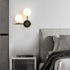Contemporary Scandinavian Glass Orb Iron 2-Light Wall Sconce Lamp For Hallway