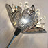 Contemporary Creative Iron Stainless Steel Crystal Taraxacum Mongolicum Flower 3-Light Wall Sconce Lamp For Bedroom