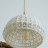 Traditional Vintage Brass Openwork Ceramic Bowl Shape 1-Light Pendant Light For Living Room