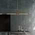 Contemporary Scandinavian Copper Brass Wood Strip LED Kitchen Island Light Chandelier For Dining Room