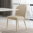 Contemporary Nordic Curved Leather Upholstered Metal Tapered Legs Dining Chair Backrest For Dining Room