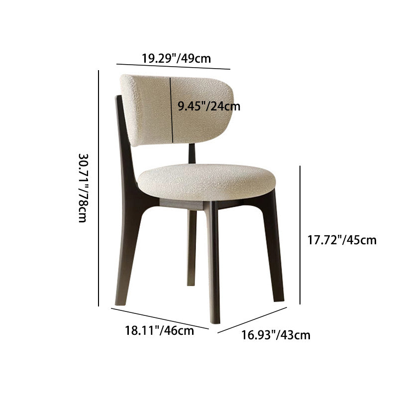 Contemporary Simplicity Round Soft Velvet Wooden Frame Dining Chair Backrest Armless For Dining Room