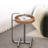 Modern Minimalist Round Tray Leather Stainless Steel Side Table For Living Room