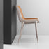 Modern Simplicity Cowhide Steel Sponge Square Curved Dinining Chair Backrest For Dining Room