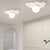 Modern Art Deco Iron Acrylic Silica Lotus Leaf Ball LED Flush Mount Ceiling Light For Living Room