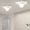 Modern Art Deco Iron Acrylic Silica Lotus Leaf Ball LED Flush Mount Ceiling Light For Living Room