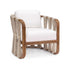 Contemporary Scandinavian Square Wood Rattan Fabric Chair Backrest Armrest For Living Room