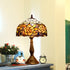 Traditional Tiffany Vintage Rose Stained Glass 1-Light Table Lamp For Study