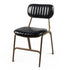 Contemporary Industrial Leather Iron Square Elliptical Stripe Dining Chair Backrest Footrest For Dining Room