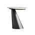 Modern Minimalist Round Marble Stainless Steel End Table 1-Tier For Living Room