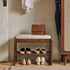 Modern Minimalist Rectangular Leather Solid Wood Shoe Storage 1-Shelf For Entryways