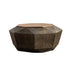 Contemporary Retro Polygon Geometrical Iron Pine Wood Coffee Table 1-Shelf For Living Room