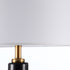 Modern Minimalist Cylinder Fabric Iron Marble 1-Light Table Lamp For Bedroom