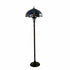 Traditional Tiffany Mediterranean Dragonfly Stained Glass Dome Shade 2-Light Standing Floor Lamp For Home Office