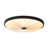 Contemporary Nordic Iron PVC Folding Fan Blade Pleat Round LED Flush Mount Ceiling Light For Living Room