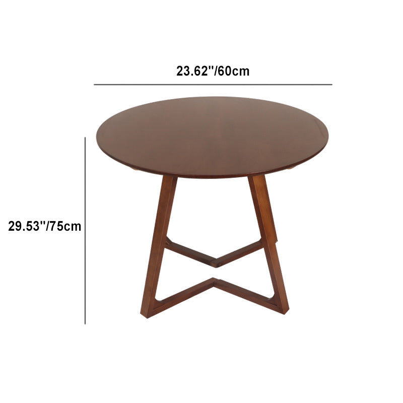 Modern Simplicity Round V-Shape Leg Rubber Wood Dining Table For 2/4 Seats