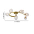 Contemporary Scandinavian Glass Globe Iron Glass 6-Light Semi-Flush Mount Ceiling Light For Living Room