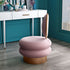 Contemporary Creative Round Fabric Iron Vanity Stool Backrest Armless For Bedroom