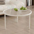 Modern Minimalist Round Glass Metal Coffee Table For Living Room