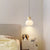 Modern Minimalist Round Ball Pumpkin Iron Rolled Plastic 1-Light Pendant Light For Bedroom