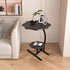 Contemporary Simplicity Petal Shape Marble Triangular Steel Frame Side Table 2-Tier For Living Room