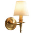 Traditional Vintage Fabric Shade Copper 1-Light Wall Sconce Lamp For Bedroom