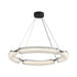 Contemporary Simplicity Frosted Glass Circle Ring Copper Acrylic LED Chandelier For Living Room