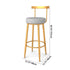 Modern Minimalist Iron Fabric Sponge Round Bar Stool Backrest Footrest For Kitchen