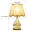 Contemporary Luxury Fabric Shade Crystal Ball Iron Base 1-Light Table Lamp For Home Office