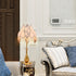 Traditional French Antique Brass Fabric Tassel Lotus Shape 1-Light Table Lamp For Home Office