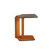 Modern Simplicity Irregular Shape Saddle Leather Carbon Steel Side Table Embedded For Living Room