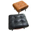 Modern Luxury Square Tufted Faux Leather Upholstered Portable Footstool For Living Room