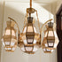 Traditional Vintage Lantern Shaped Iron Acrylic 9-Light Chandelier For Living Room