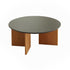 Contemporary Nordic Round Rock Board Wood Base Coffee Table For Living Room