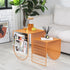 Modern Minimalist Square Frame Iron Panel Coffee Table 3-Leg For Living Room