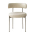 Modern Minimalist Round Velvet Upholstered Stainless Steel Tubular Legs Dining Chair Backrest Armless For Dining Room