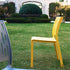 Modern Minimalist Square Plastic Chair Four Legs Backrest For Outdoor Patio