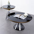 Contemporary Luxury Round Glass Stainless Steel Coffee Table 1-Tier For Living Room