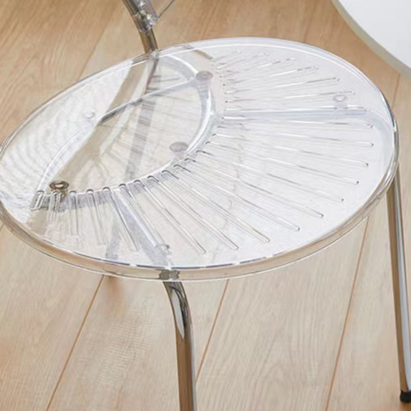 Contemporary Creative Shell Crescent Acrylic Plated Metal Dining Chair Backrest For Dining Room